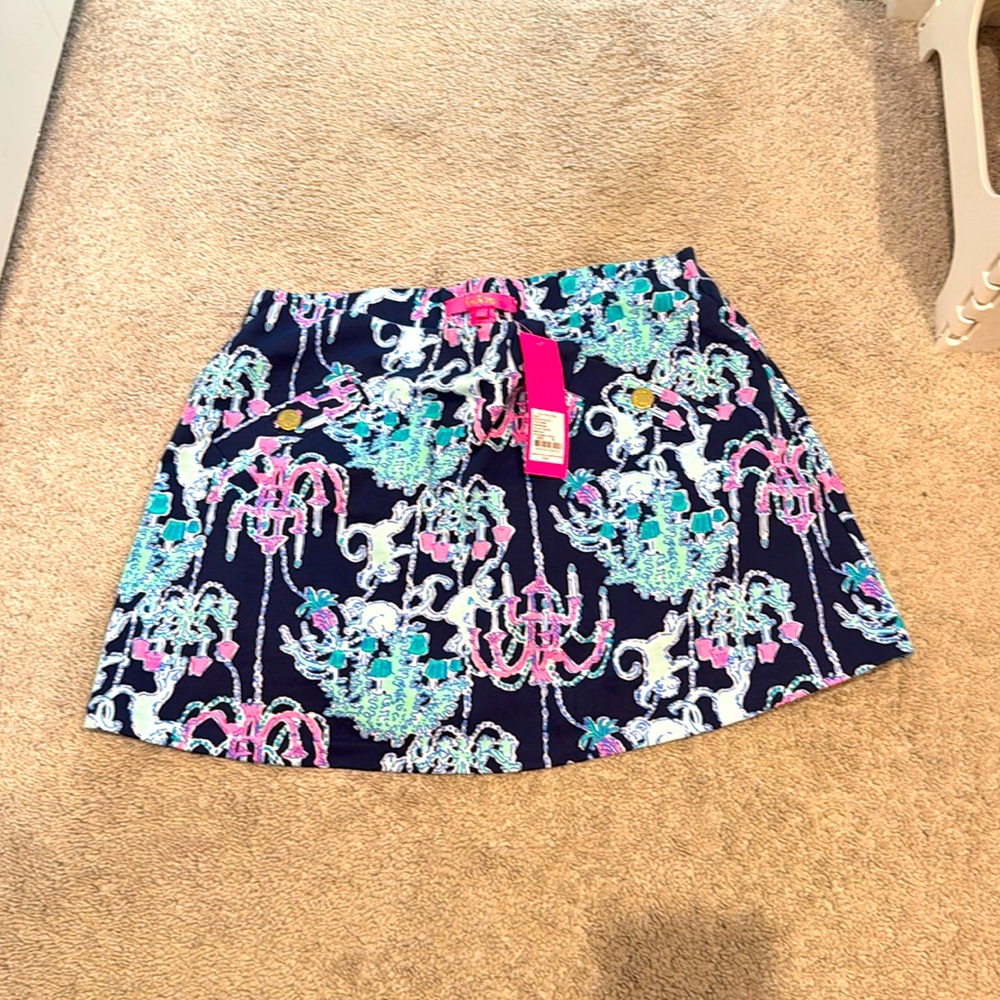 NWT Lilly Pulitzer Madison Skort Bright Navy Pop Up Monkey Trouble Size M